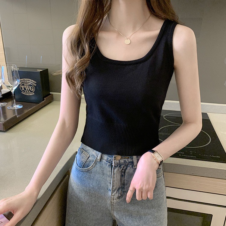 [HÀNG XỊN GIÁ RẺ] Áo 2 dây mùa hè croptop cổ tròn bản to nhiều màu phối áo khoác mỏng cuốn hút