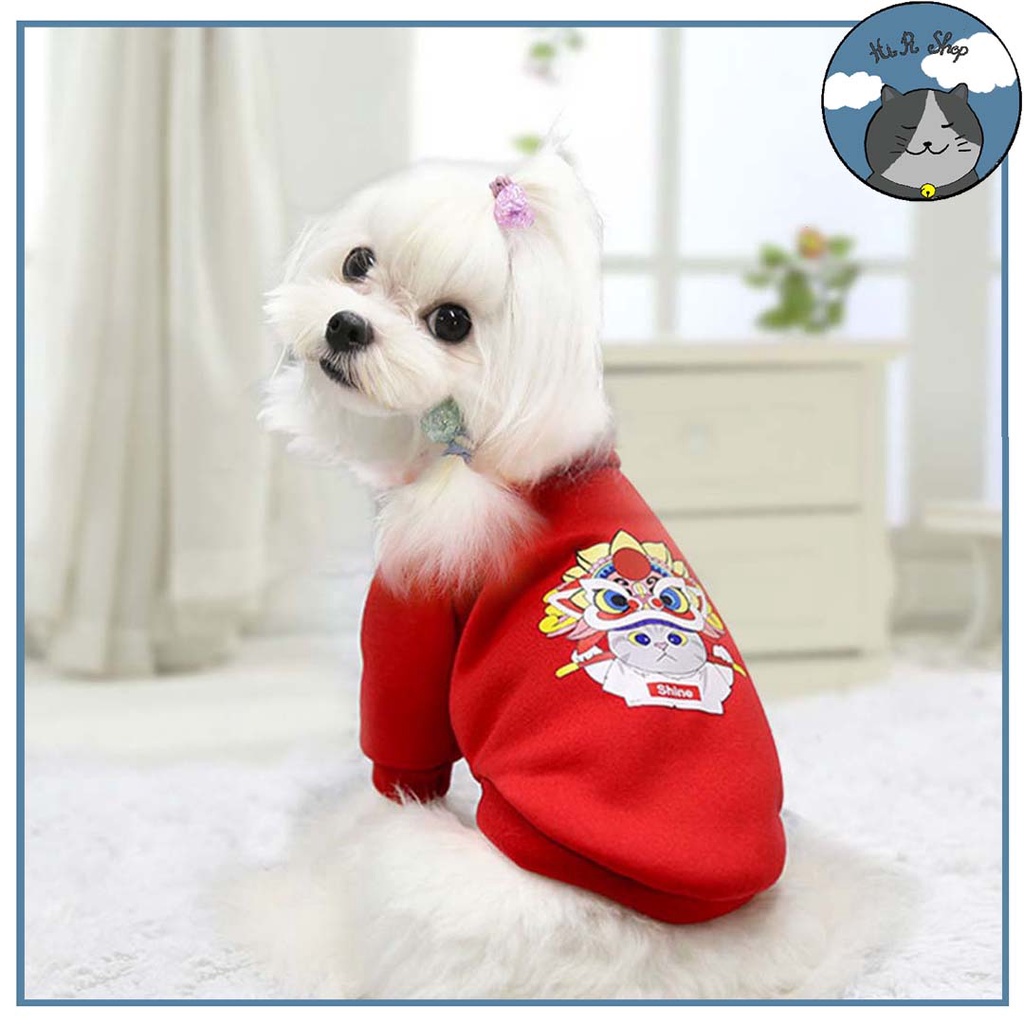 [FULLSIZE] Áo Thiết Kế Xinh Xắn Cho Thú Cưng Áo Mùa Đông Áo Tết Set 2 Cho Chó Mèo