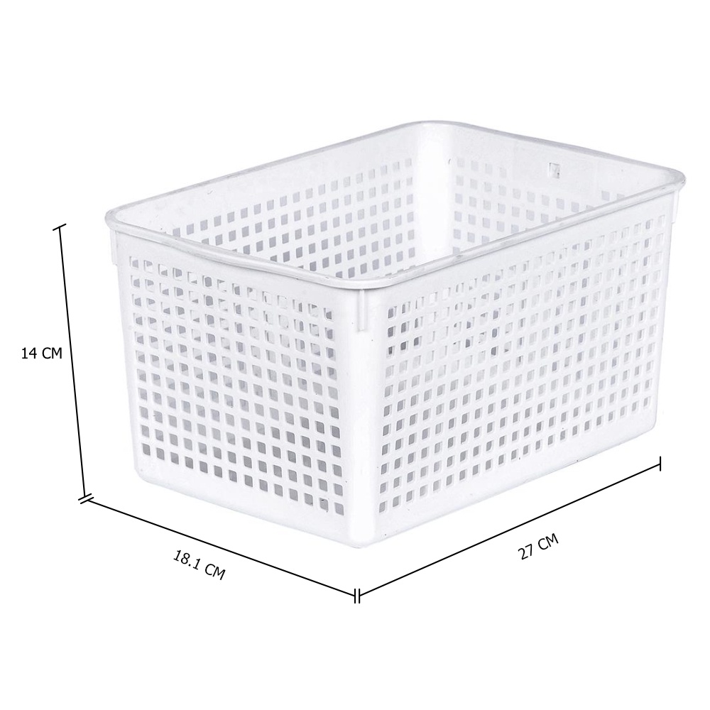 HomeBase KECH Rổ bếp nhựa Thái Lan 5184 W18.1xD27xH14cm màu trắng