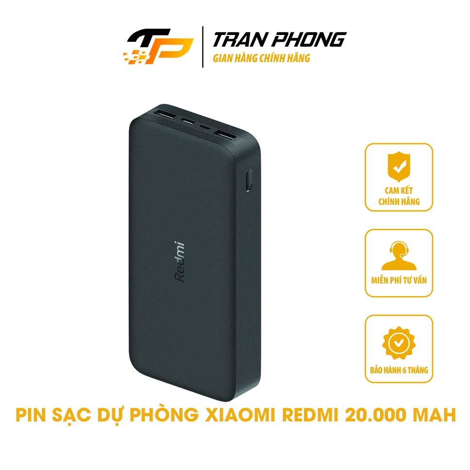 Pin Sạc Dự Phòng Xiaomi Redmi Power Bank 20000 mAh 18W - Hàng Chính Hãng DGW - Bảo hành 6 tháng