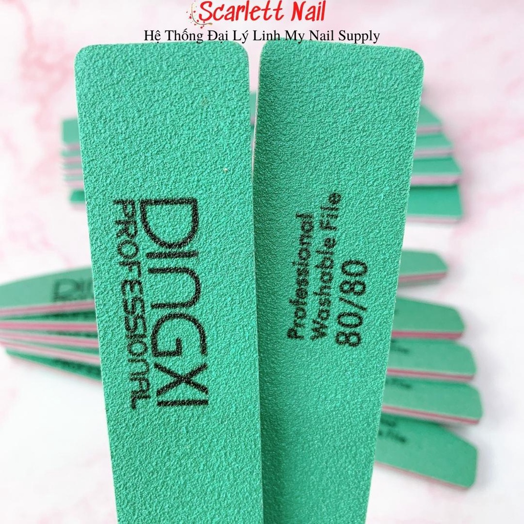 Dũa Móng Tay Dingxi Xanh- Dũa Da Bò Xanh Dũa Phá Gel Phá Bột Siêu Bền Độ Nhám 80