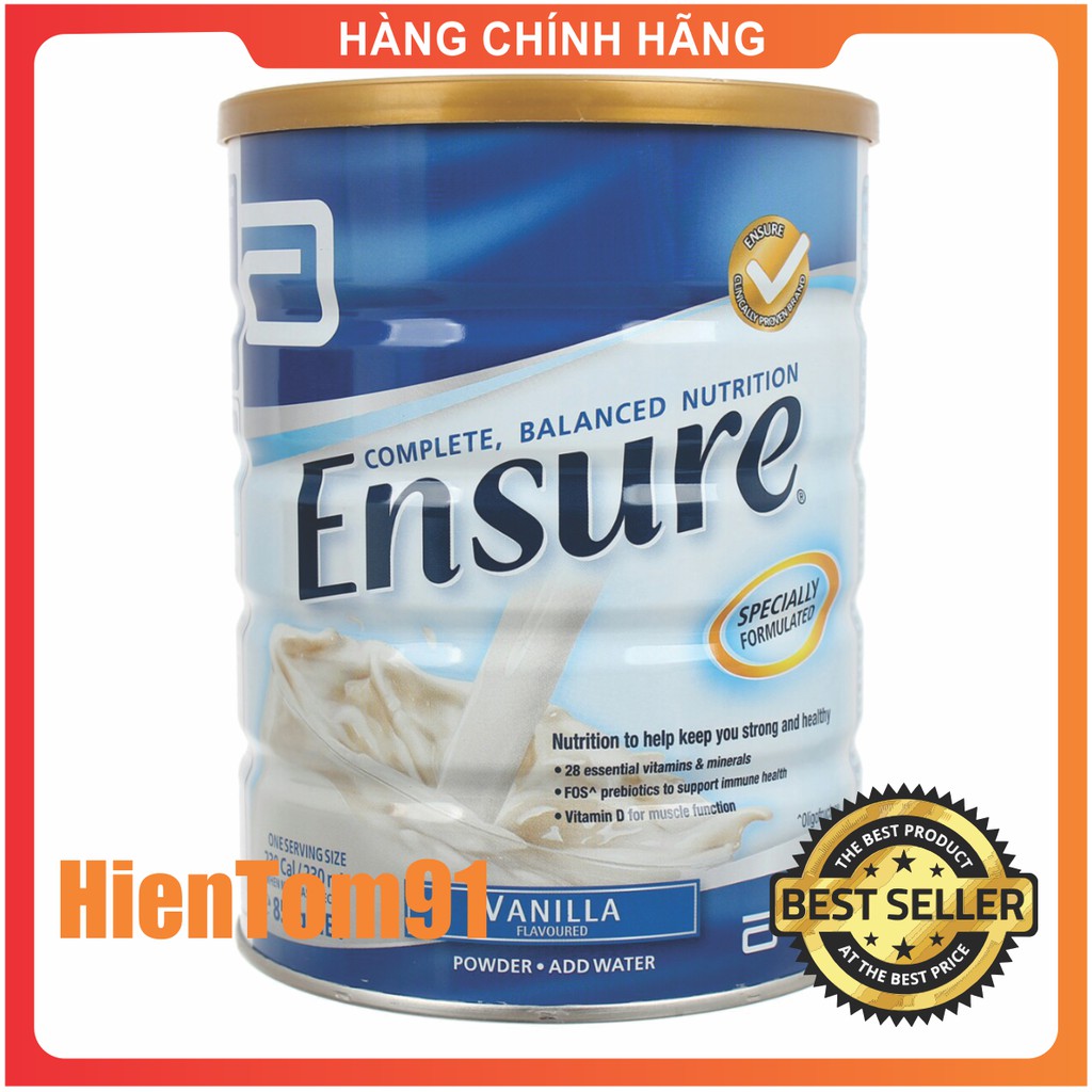 Sữa Bột ENSURE Úc Vị Vani (850g) date dài