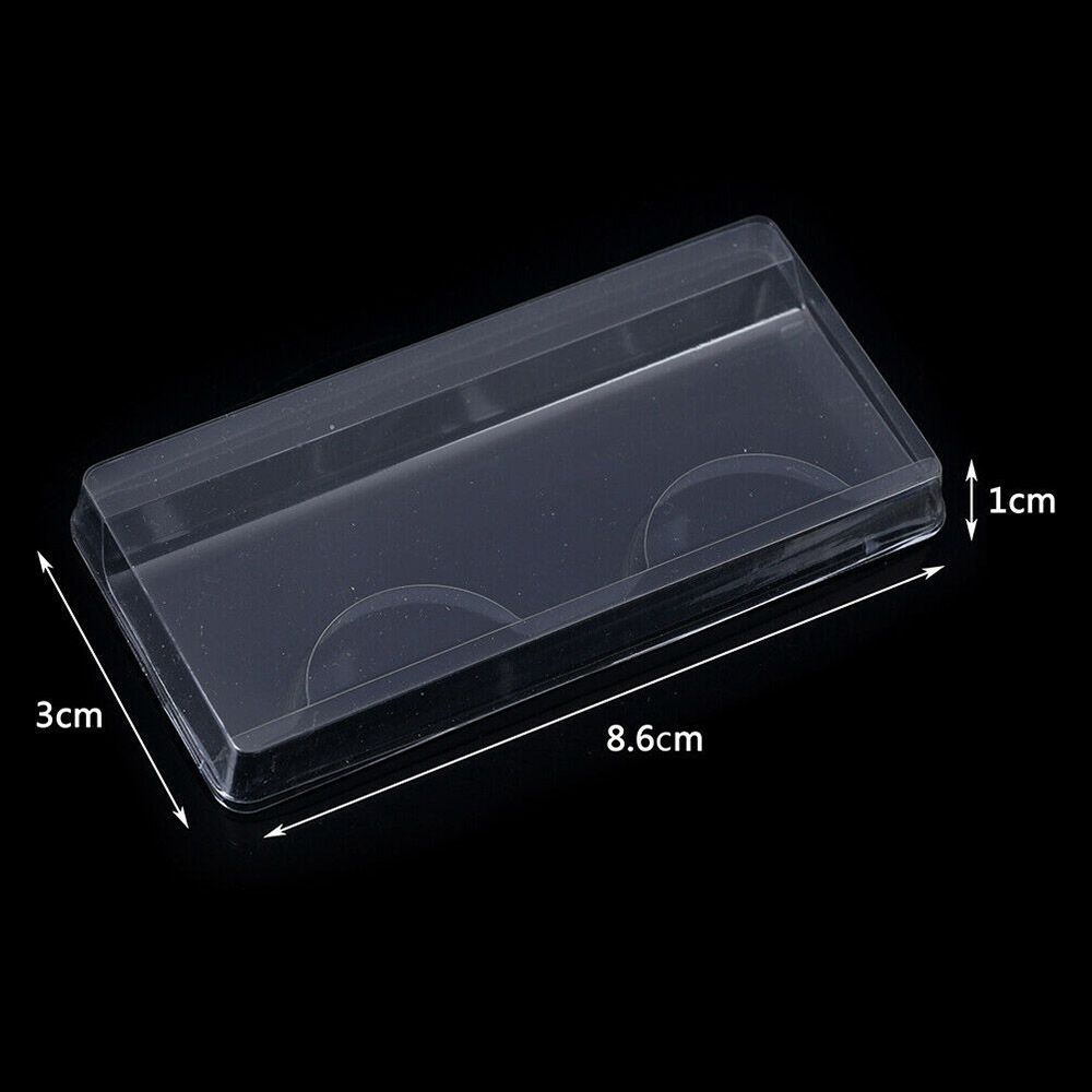 Set 10 hộp nhựa trong suốt đựng lông mi giả tiện dụng