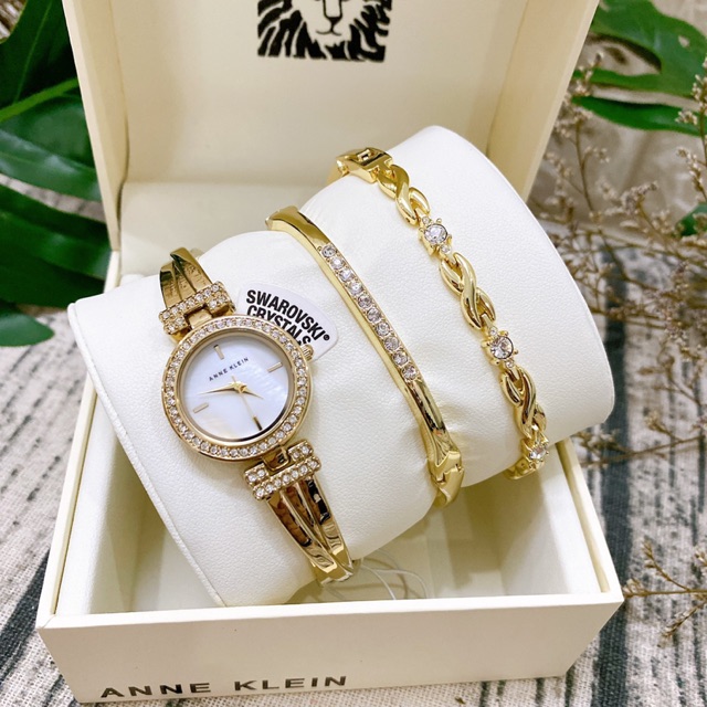 Set Đồng hồ Nữ Anne Klein AK/3570GBST tặng kèm 2 lắc tay siêu đẹp