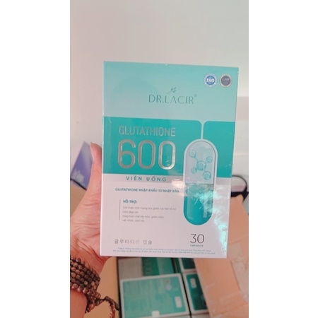 Viên Uống Glutathione 600 DrLacir,Hộp 30 viên ,hạn chế lão hoá da,nếp nhăn,