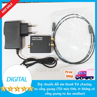 Bộ chuyển đổi Cổng quang Optical sang Audio AV - R/L, Cổng 3,5 Hỗ Trợ Tv 4k Loại Xịn Model 2020