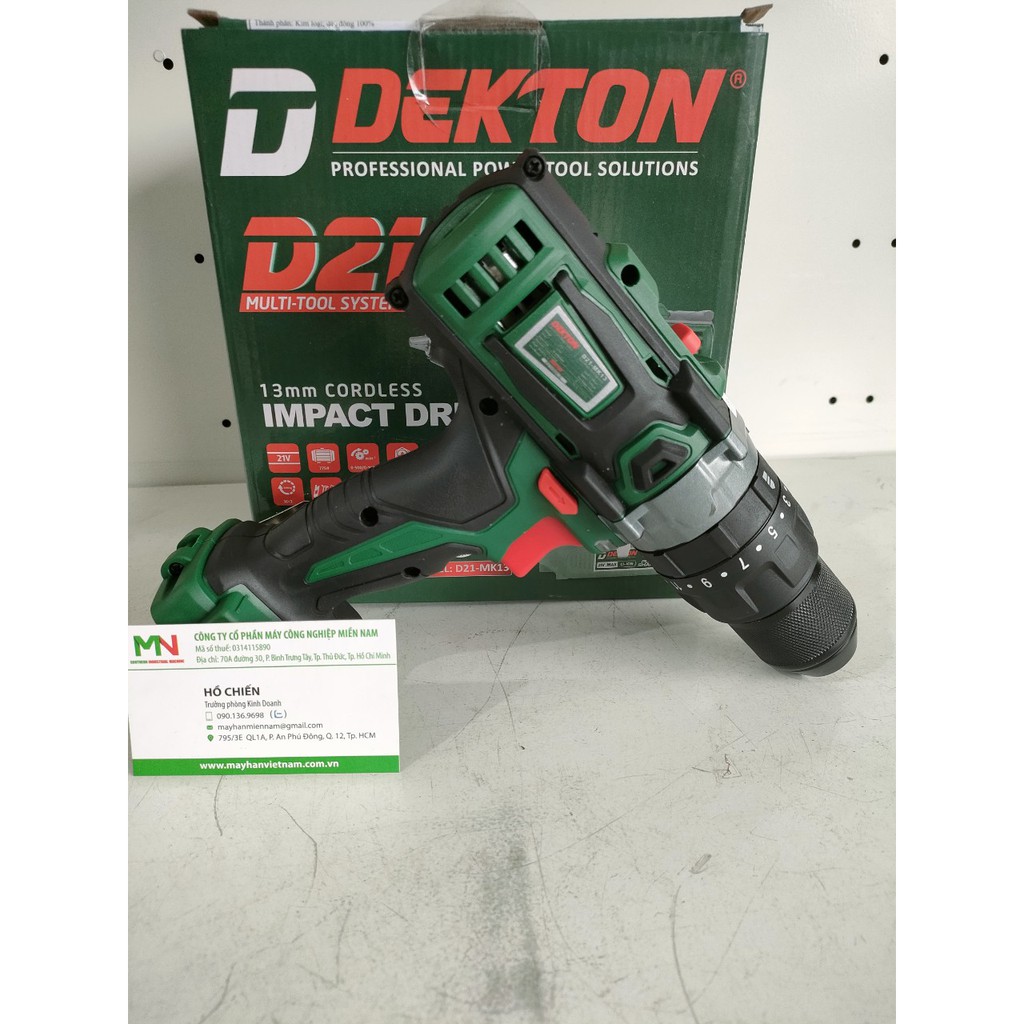 Máy Khoan Búa Pin Dekton D21-MK13 21V - 775W, 3 Chức Năng, Đầu Cặp 13mm Autolock