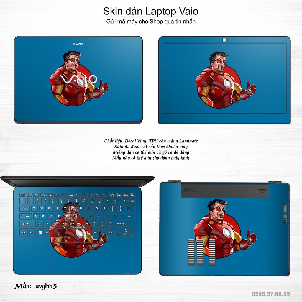 Skin dán Laptop Sony Vaio in hình Avenger _nhiều mẫu 2 (inbox mã máy cho Shop)