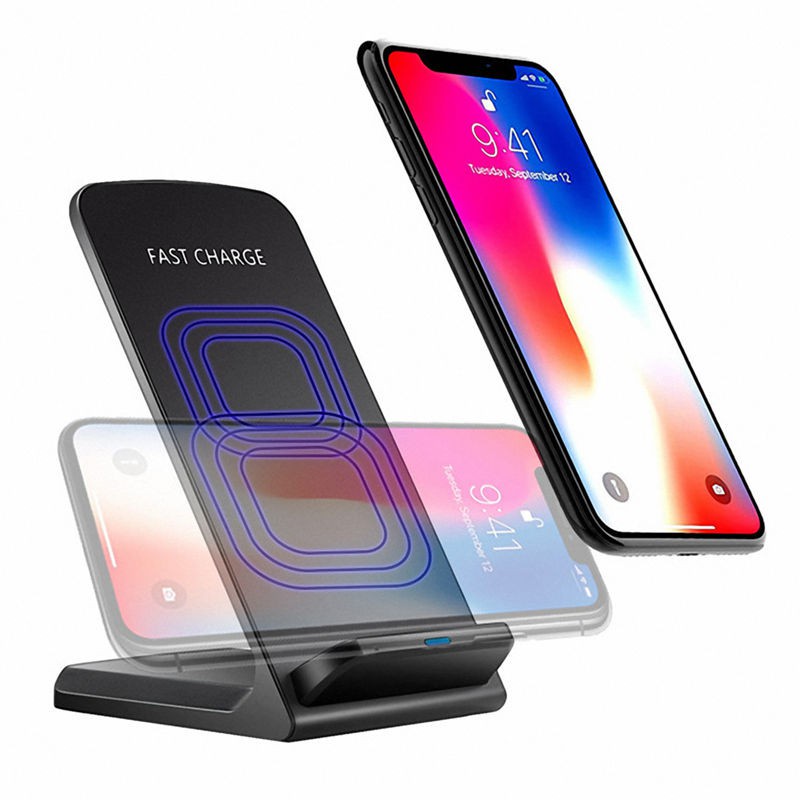 [Hot Sale]Fast Wireless Charger Charging Pad for Samsung Galaxy Note 8 S8 S8 Plus S7 S7 Edge Note 5 S6 Edge Plus, Standard Charge for Apple iPhone X / 8 / 8 Plus(Black)