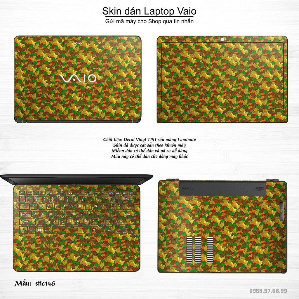 Skin dán Laptop Sony Vaio in hình Hoa văn sticker nhiều mẫu 24 (inbox mã máy cho Shop)