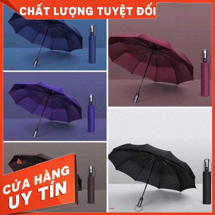 Ô dù 10 nan đóng mở bằng nút bấm chống tia UV Hasu [LOẠI TO ĐẸP]