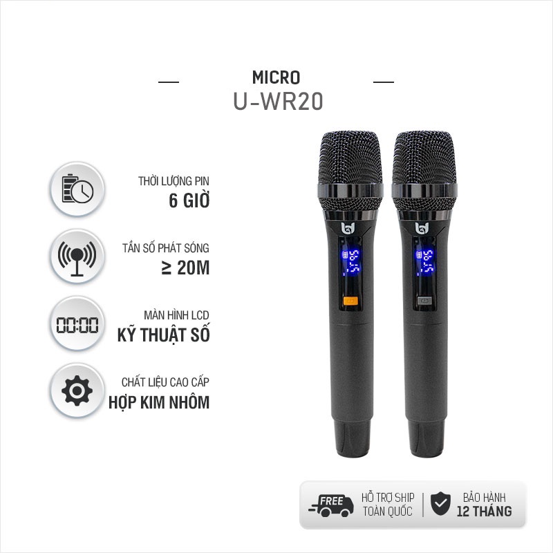 Micro Không dây chính hãng BEST SOUND U-WR20 | V-W108 | V-W003 | V-W003A , Chuyên dụng hát Karaoke Loa kéo, Amply