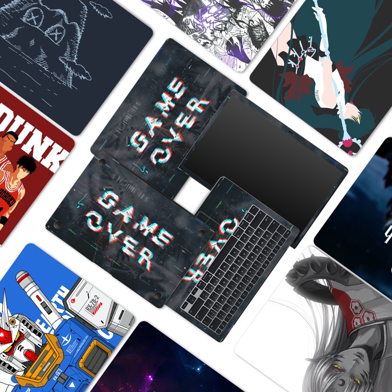 Bộ 4 Miếng Dán laptop 11 12 13 14 15 17 inch Chống Thấm Nước Họa Tiết anime