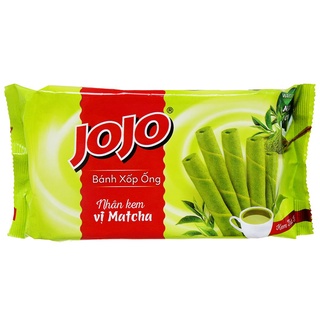 Bánh xốp ống nhân kem vị matcha Jojo gói 125g