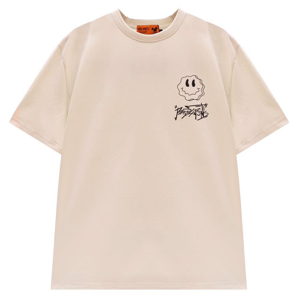 Áo Thun Unisex Bad Habits Smile Màu Cream 100% Cotton - Local Brand Chính Hãng | BigBuy360 - bigbuy360.vn