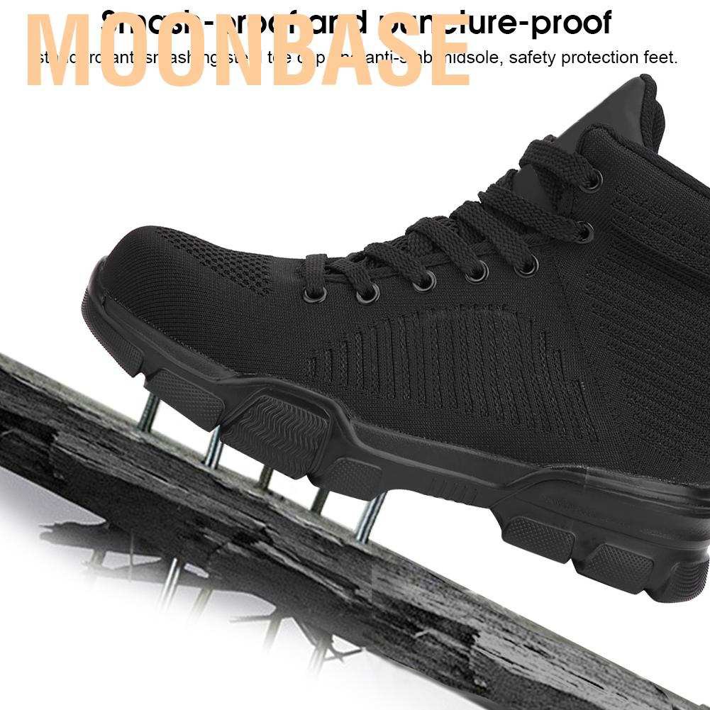 Moonbase Mens High-Top Safety Shoes Wook Boots Steel Toe Trainers Sneakers Lightweight SS