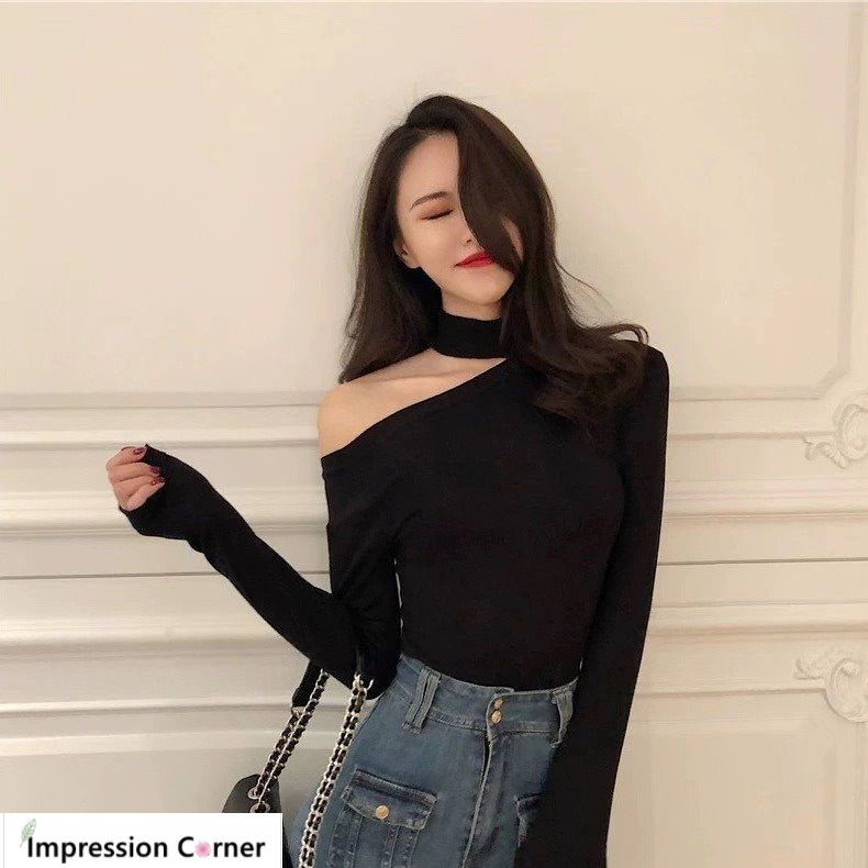 Áo Thun Nữ Trễ Vai Dài Tay Thời Trang