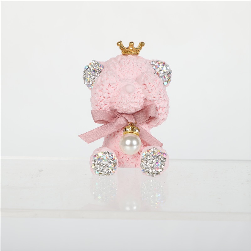 Phụ Kiện Khuếch Tán Tinh Dầu Hình Gấu Teddy Đính Đá Dễ Thương Trang Trí Xe Hơi