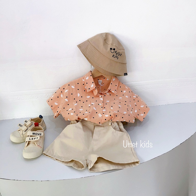 [Ảnh thật]   SƠ MI HỌA TIẾT DÀNH CHO BÉ TRAI VÀ BÉ GÁI