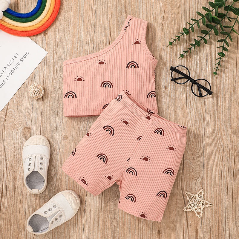 Combo bộ đồ bé gái 1-5 tuổi không tay áo croptop quần đùi set thời trang cho bé trẻ em
