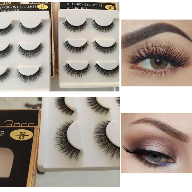 Lông mi chồn 3PCS 3 Fashion Eyelashes 3 Faux-Clis