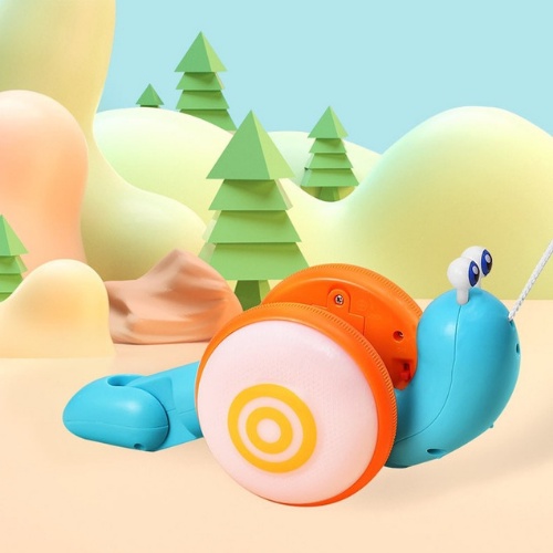 Đồ chơi ốc sên Turbo dây kéo có nhạc và đèn vui nhộn cho bé 1 - 3 tuổi Master Kids