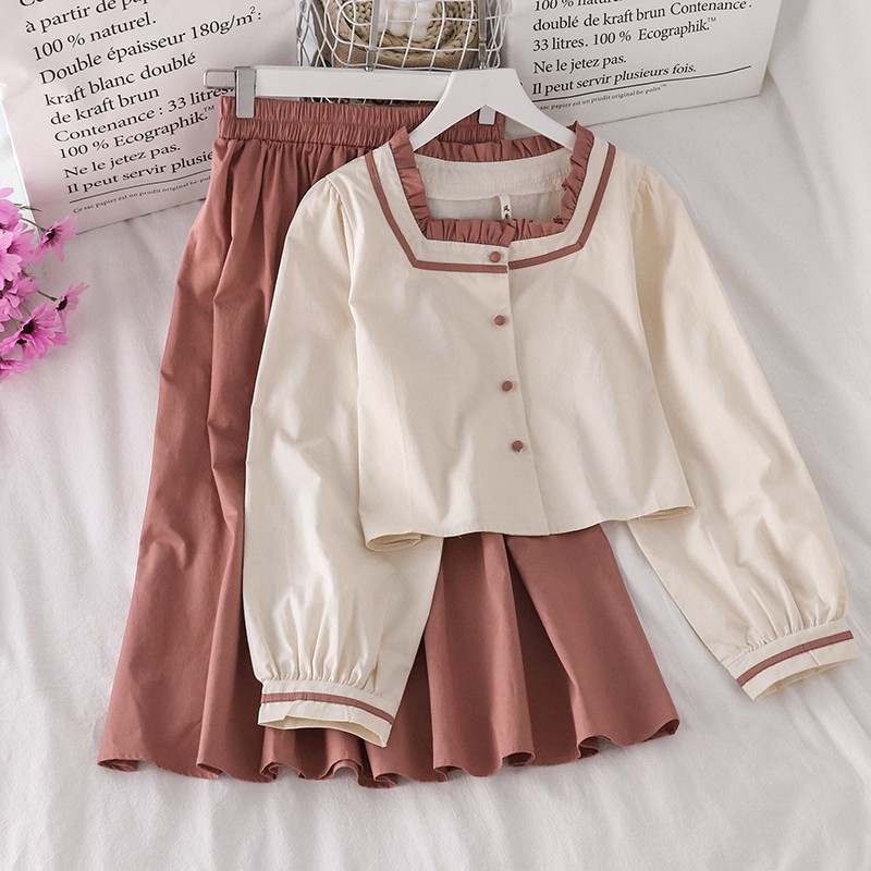 Áo Tay Dài / Chân Váy Chữ A Thời Trang Cổ Điển  Cho Nữ (Mua Lẻ)