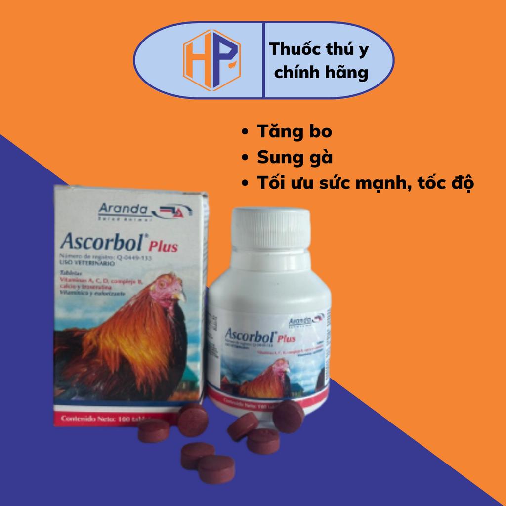 Ascorbol Plus (Bo Lớn) - Dinh dưỡng gà đá (lọ 100 viên)