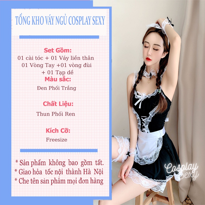 Bộ Đồ Ngủ Sexy, Váy Ngủ Cosplay Hầu Gái Gợi Cảm Mã HG905 - Cô Giúp Việc Đảm Đang | BigBuy360 - bigbuy360.vn
