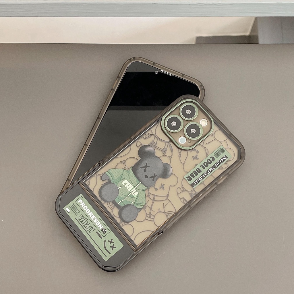 Ốp Điện Thoại In Hình Gấu Sang Trọng Có Giá Đỡ Cho iphone 13 Pro Max i13 13pro 11ProMax i11 iX XS Max XR 7plus 8plus 12Pro 12 Pro Max