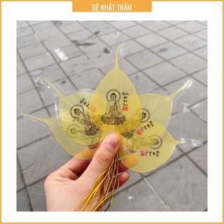 Lá Bồ Đề Tâm Phật Mạ Vàng, Lá Bồ Đề Tự Nhiên Cầu Bình An - May Mắn - Tài Lộc