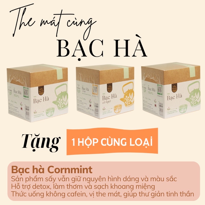 [TẶNG] Combo 3 Hộp Bạc Hà Nuna 20G với giá không đổi - Tặng 1 hộp cùng loại, thức uống the mát, thư giãn tinh thần