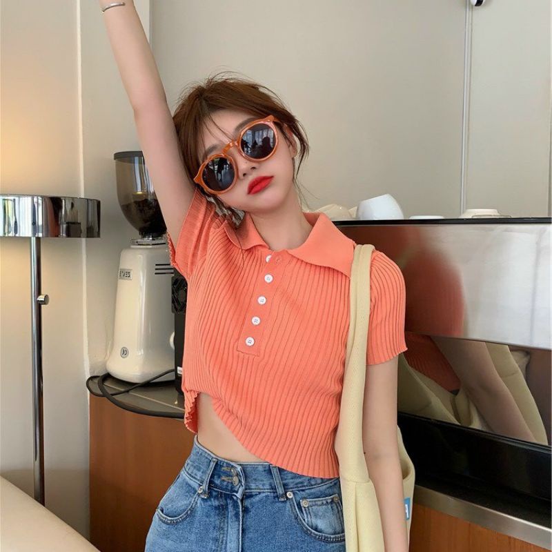 Áo len montoghi trơn cổ bẻ nhiều màu sắc