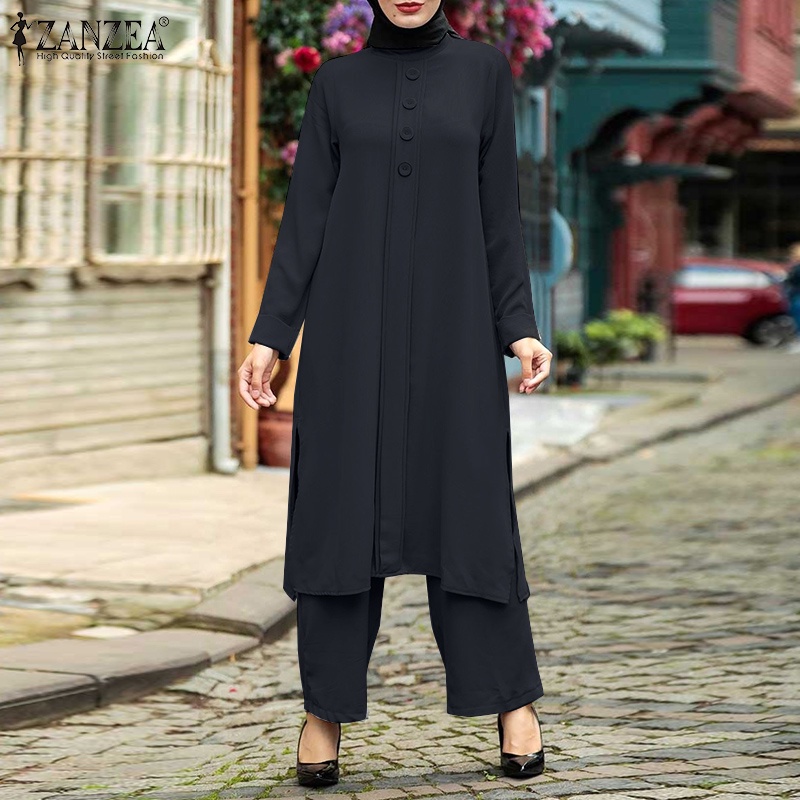 Zanzea Set Đồ Dài Xẻ Tà Phong Cách Hồi Giáo Thời Trang Cho Nữ