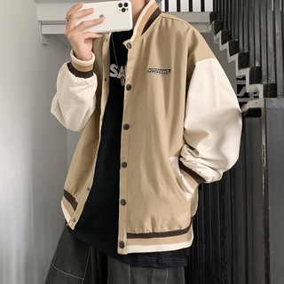 Áo Khoác Bóng Chày Nam Oversize Phong Cách Hàn Quốc