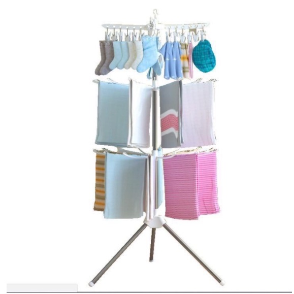 [HOT HIT]Giàn Phơi Quần Áo Cho Bé 360 Độ Gồm Giá Phơi Và 20 Kẹp gấp gọn
