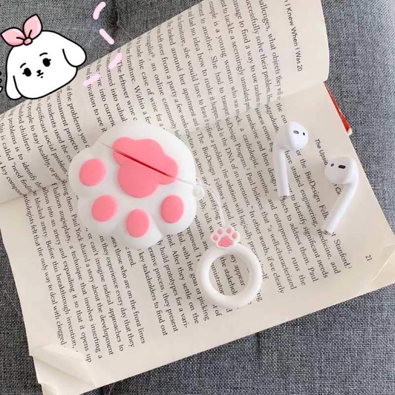 Case Airpods hình chân mèo đáng yêu, vỏ ốp đựng bảo vệ tai nghe bluetooth Airpod 1 2 Pro chất liệu silicon dẻo