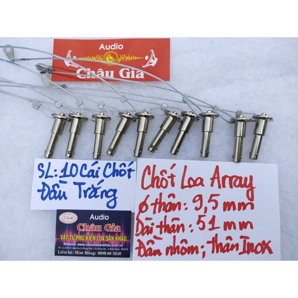 Chốt loa array 9.5 ly màu trắng 10 cái Audio Châu Gia