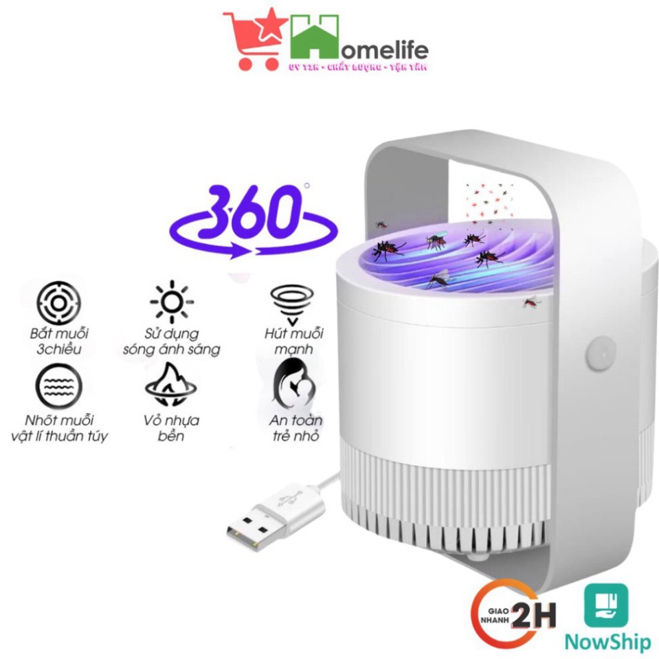 Đèn Bắt Muỗi, Côn Trùng Xách Tay Mosquito Killer Lamp Xoay 360 Tiện Lợi - Cảm Ứng Ánh Sáng Không Tiếng Ồn