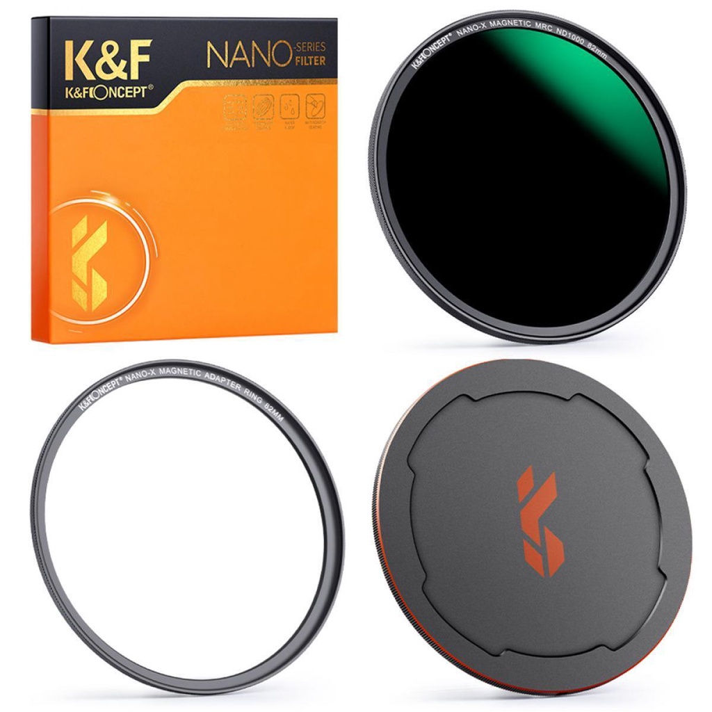 Bộ Kính Lọc 3 Trong 1 ND1000 ND64 ND8 + Vòng Nối + Nắp Lens NANO-X 49 / 52 / 55 / 58 / 62 / 67 / 72 / 77 / 82mm