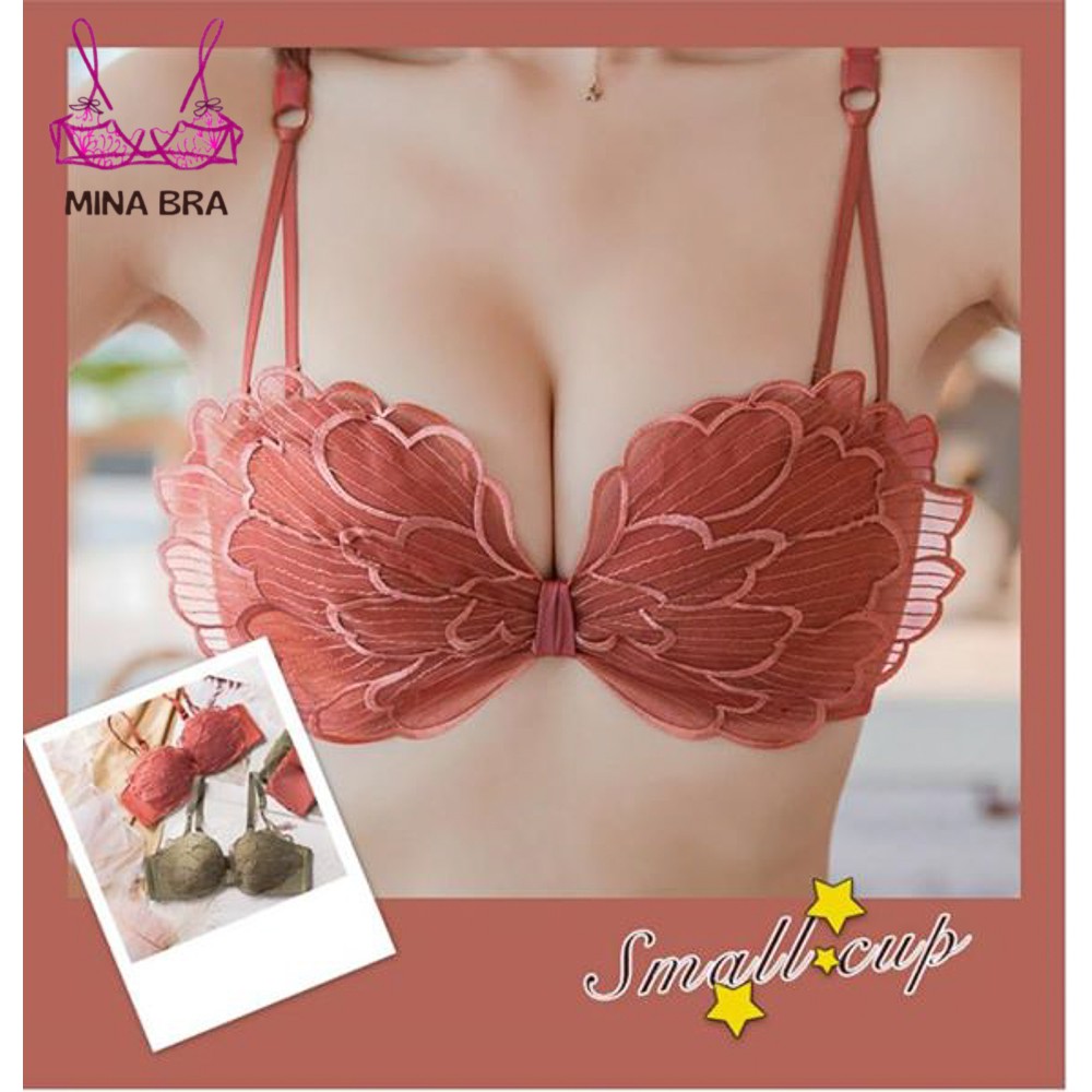 Áo Lót Nữ Không Gọng Phối Ren Họa Tiết Cánh Tiên Quyến Rũ Thời Trang MINABRA Áo Ngực Quả Ngang Siêu Tản Nhiệt SR04 | BigBuy360 - bigbuy360.vn