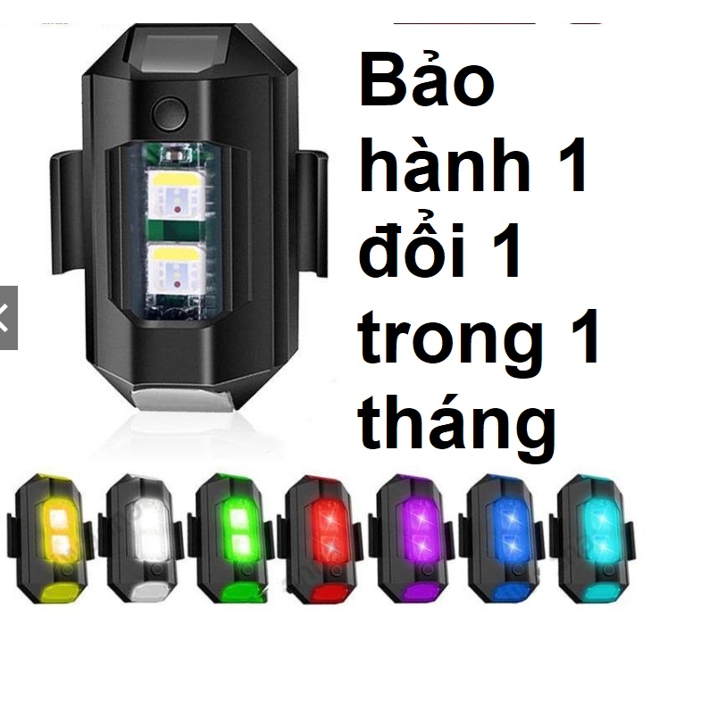 Đèn LED Nhấp Nháy Cảnh Báo 7 Màu Sắc Gắn Xe Đạp/Mô Tô/Xe Hơi Có Thể Sạc Lại