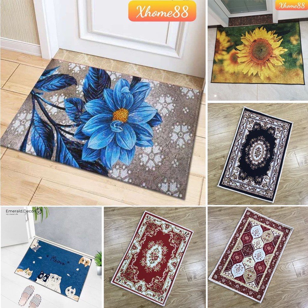 Thảm Lau Chân Thấm Hút Tốt 60x40 cm Hoạ Tiết 3D Siêu Bền Nhiều Mẫu