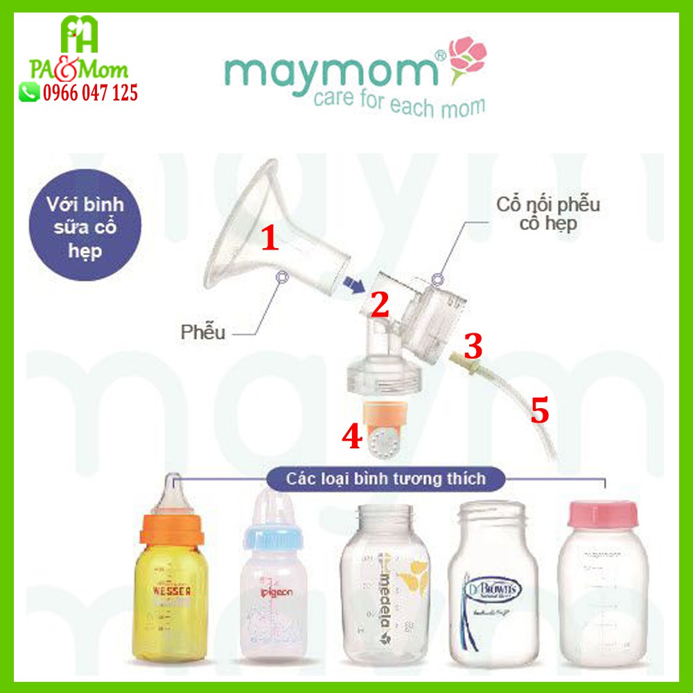 Phụ kiện Maymom size 13/15/17/19//21mm cho máy hút sữa sữa