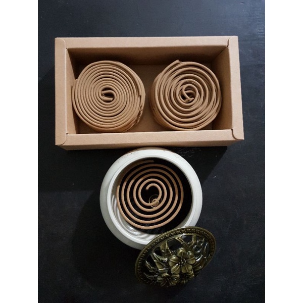 Nhang khoanh 4h trầm hương - combo nguyên bộ kèm dụng cụ đốt