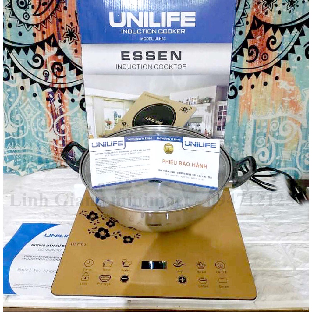 Bếp từ đơn Unilife UL - H63 Công nghệ cảm biến của Đức Có chế độ Tự ngắt an toàn Hành chính hãng