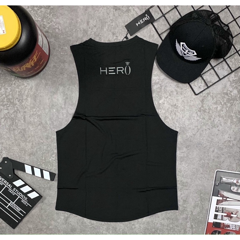 [giảm sốc] Áo tank top gym nam,áo ba lỗ HERO phom body cực chất.