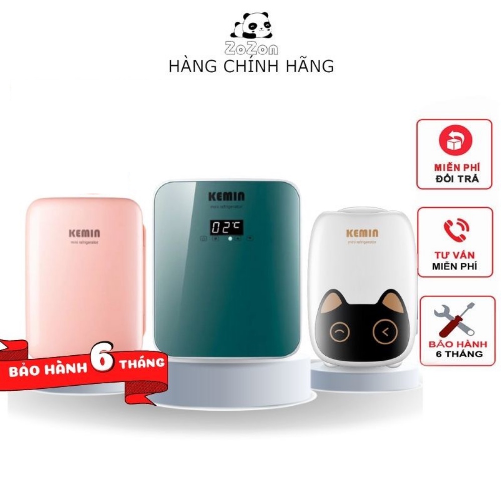 Tủ lạnh mini Kemin đựng mỹ phẩm ,sữa cho bé 6-10 lít mặt kính full màn led cảm ứng làm mát tự động dùng được trên xe hơi