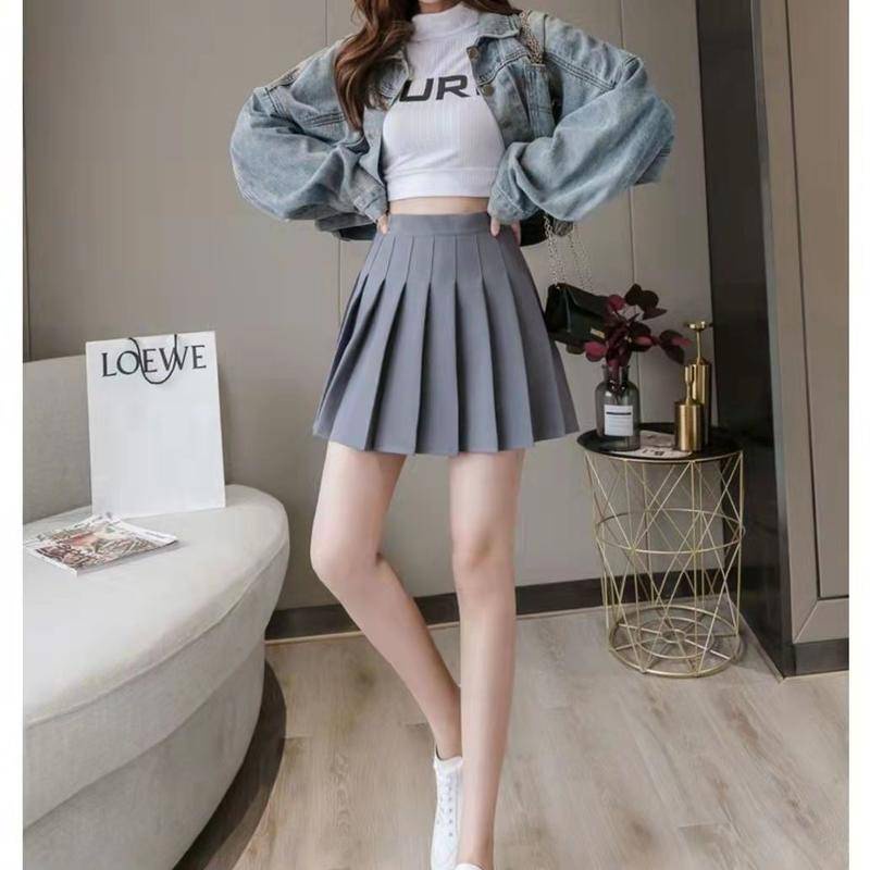 Chân váy tennis ngắn xếp ly lưng cao màu xám sọc ca rô thời trang cho nữ 2021 | BigBuy360 - bigbuy360.vn