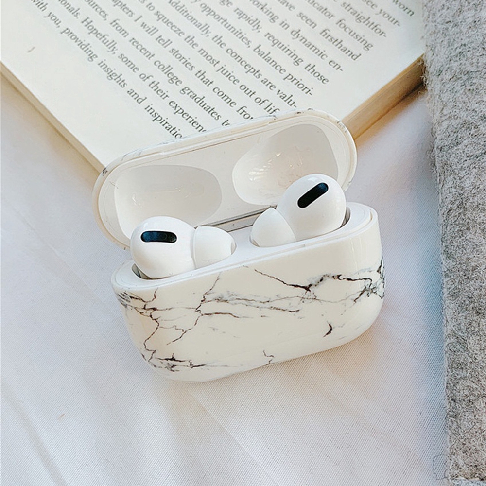 Vỏ bảo vệ hộp sạc tai nghe không dây Apple AirPods Pro airpod 3 bằng PC cứng họa tiết vân đá | BigBuy360 - bigbuy360.vn